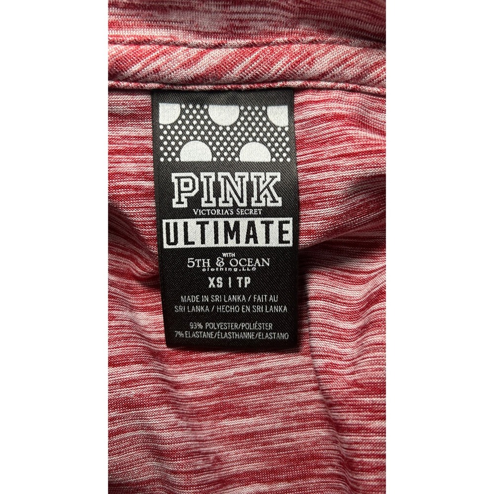 PINK Victoria Secret Indiana University Quarter Zip XS Red Space Dye Pullover - Picture 4 of 5